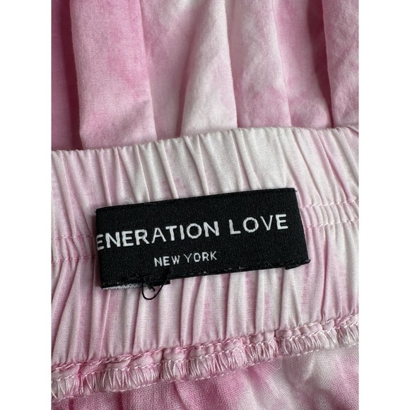 GENERATION LOVE - Size S- Women's Pink Athena Tie Dye Cotton Tiered Mini Skirt - Picture 11 of 12